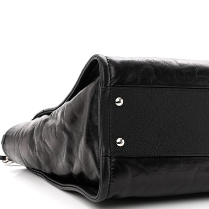 Chanel Glazed Calfskin Small Deauville Tote Black 9 of 11