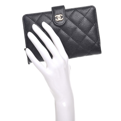 Chanel Caviar Quilted Zipped Pocket Wallet Black 2 of 9