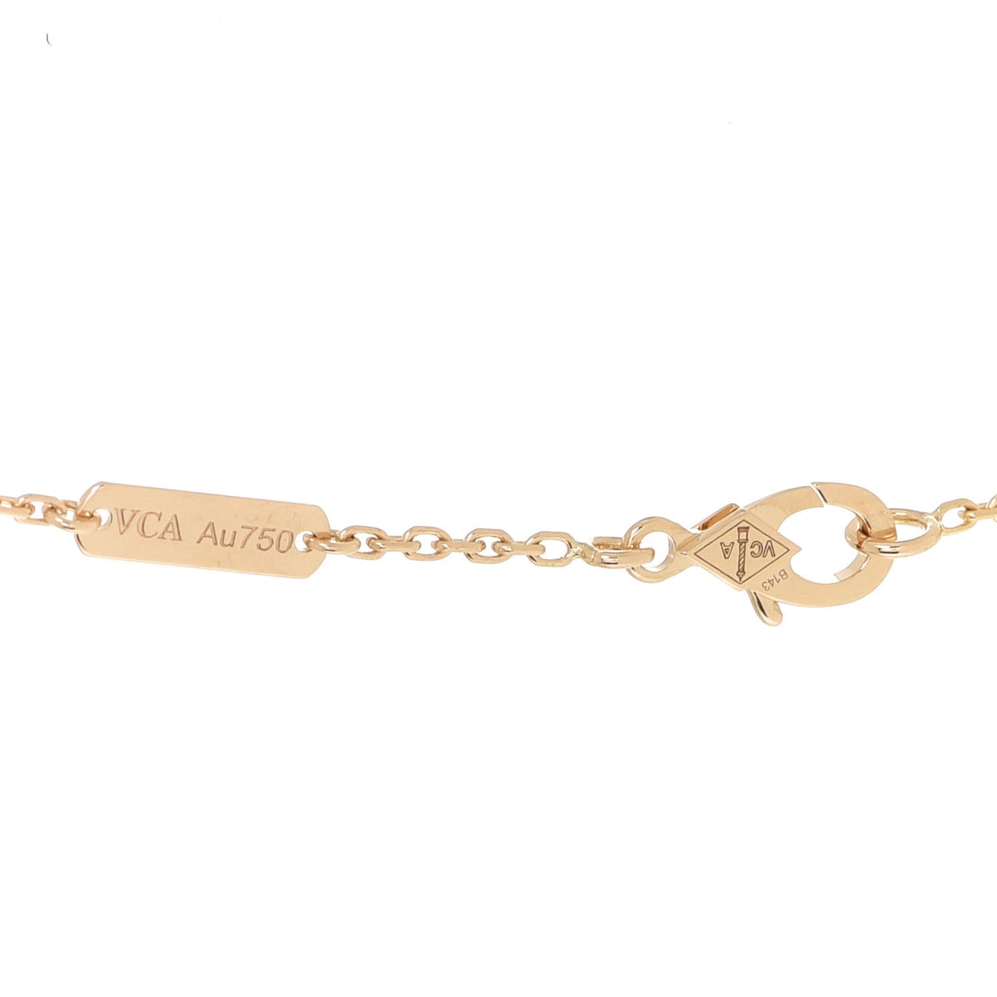 18K Yellow Gold Guilloche Vintage Alhambra Pendant Necklace