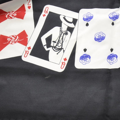 Chanel Silk Iconic Symbol Cards Scarf Black 3 of 4