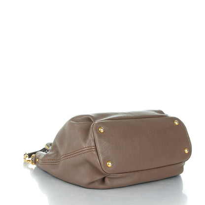 Miu Miu Cervo Grommet Top Handle Tote Brown 4 of 10