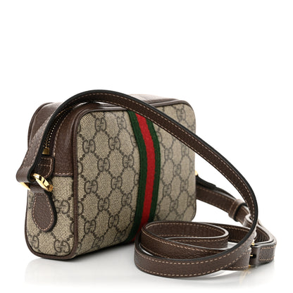 Gucci GG Supreme Monogram Web Mini Ophidia Shoulder Bag Brown 2 of 12