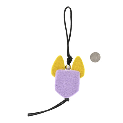 Loewe X LOUIS WAIN Felt Calfskin Cat Charm Purple Yellow 4 of 8