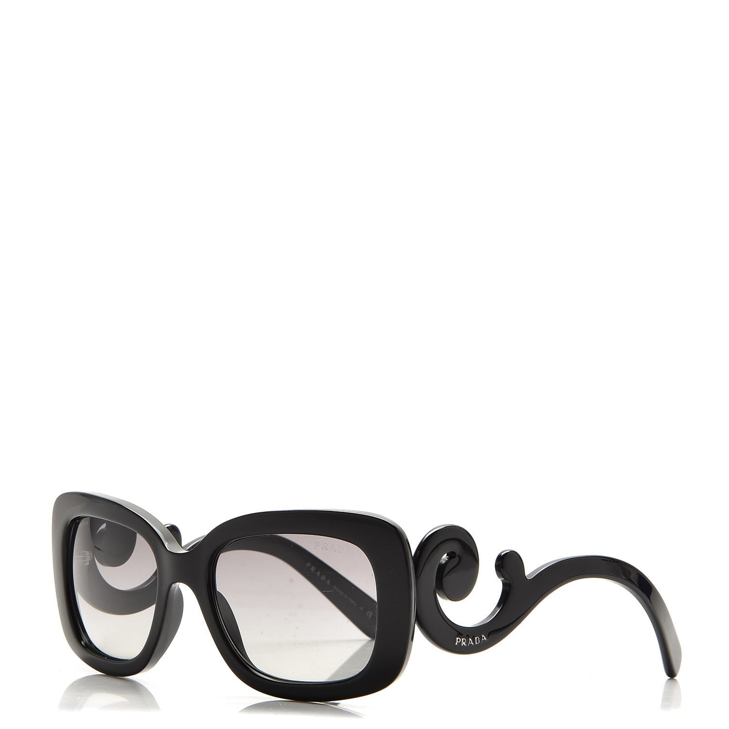 Prada Acetate Baroque Sunglasses SPR 27O Black 1 of 8
