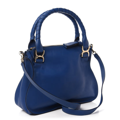 Chloe Smooth Calfskin Medium Marcie Metal Bar Trim Satchel Sea Water 3 of 10