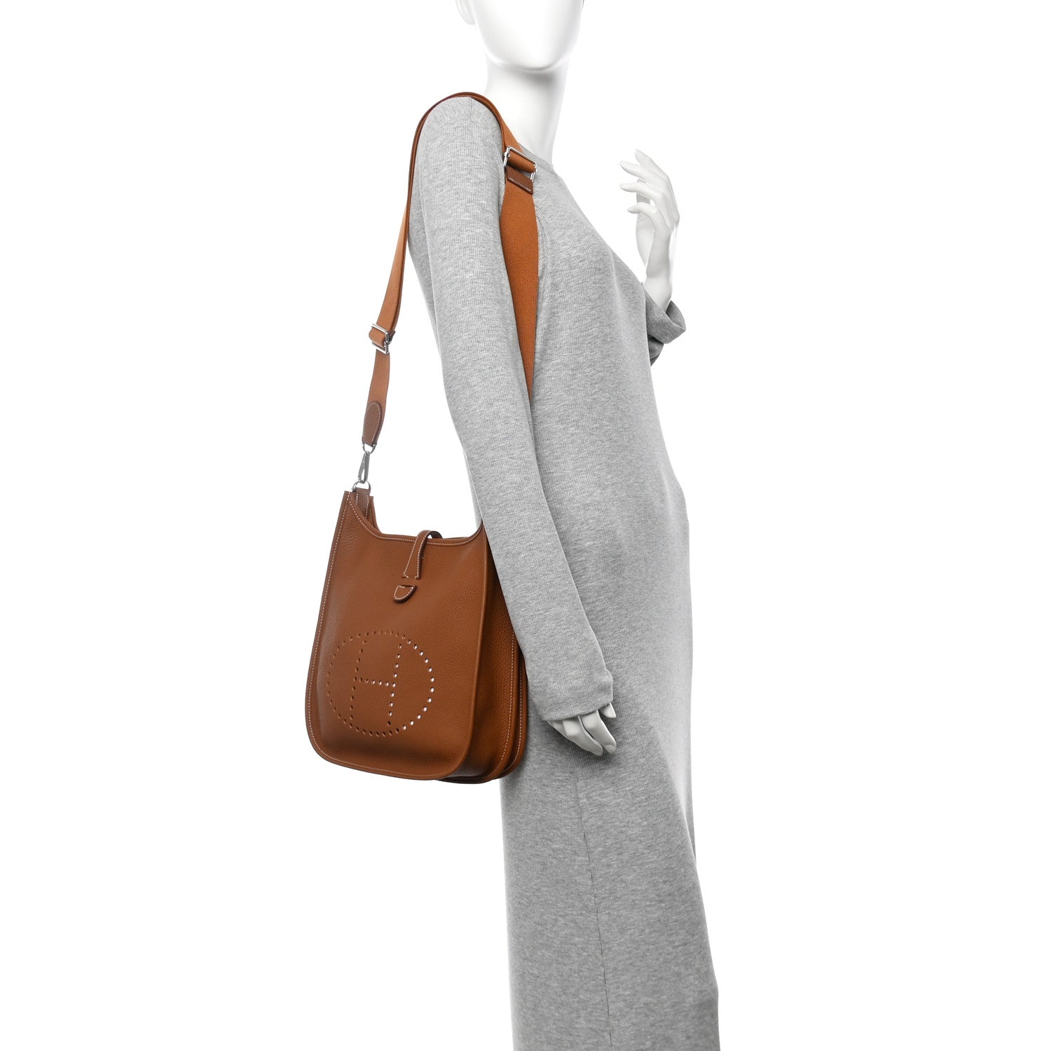 Hermes Taurillon Clemence Evelyne III PM Gold 2 of 10