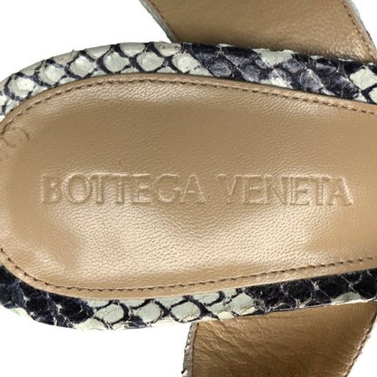 Bottega Veneta Faded Goatskin Python Printed Tower 40/140mm Platform Pumps 38 Dew Black 7 of 9