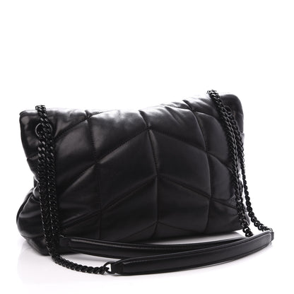 Saint Laurent Lambskin Quilted Small Loulou Puffer Monogram Chain Satchel Black 2 of 10