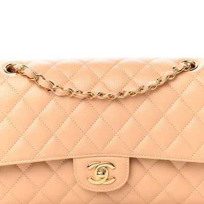Chanel Caviar Quilted Medium Double Flap Beige 10 of 11