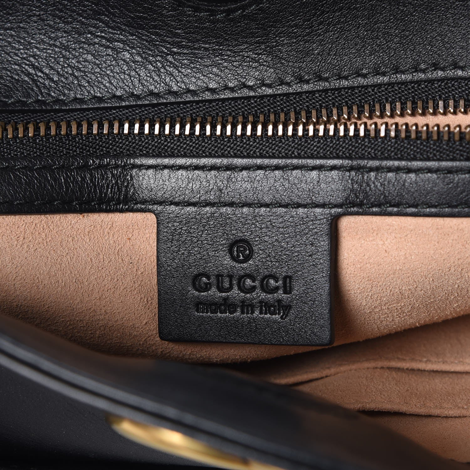 Gucci Calfskin Matelasse Medium GG Marmont Open Top Shoulder Bag Black 6 of 12