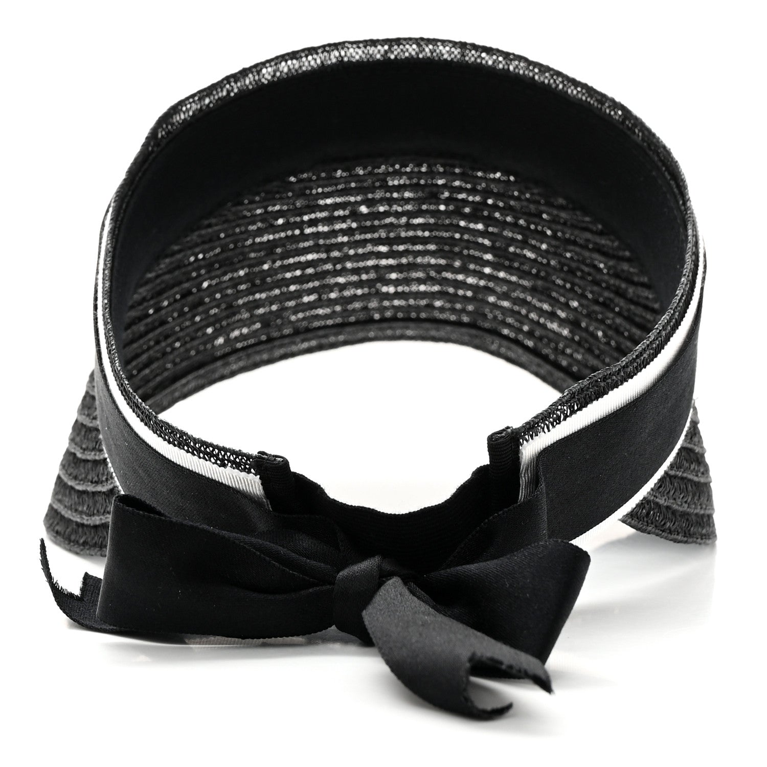 Chanel Abaca Cotton Ribbon Visor S Black 6 of 8