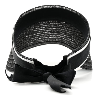 Chanel Abaca Cotton Ribbon Visor S Black 6 of 8