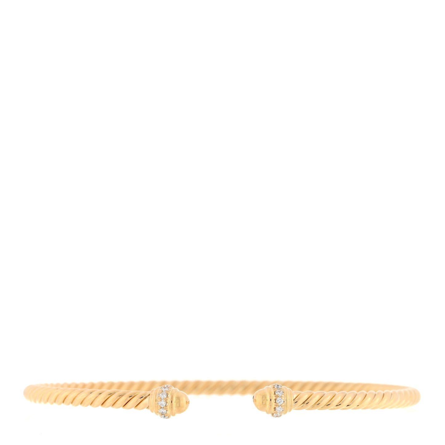 18K Yellow Gold Diamond 3mm Cablespira Bracelet