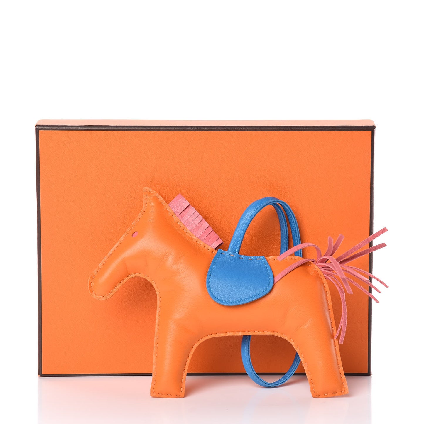 Milo Lambskin Grigri Rodeo Horse Bag Charm GM Orange Bleu Zanzibar Rose Azalee