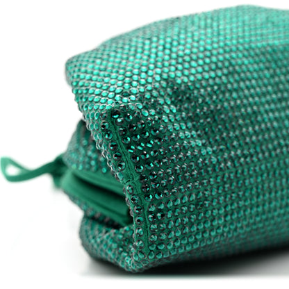 Bottega Veneta Satin Crystal Embellished The Mini Pouch Emerald 9 of 10