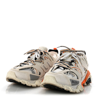 Balenciaga Rubber Mesh Fabric Monocolor Recycled Sole Womens Track Sneakers 35 White Orange 4 of 9