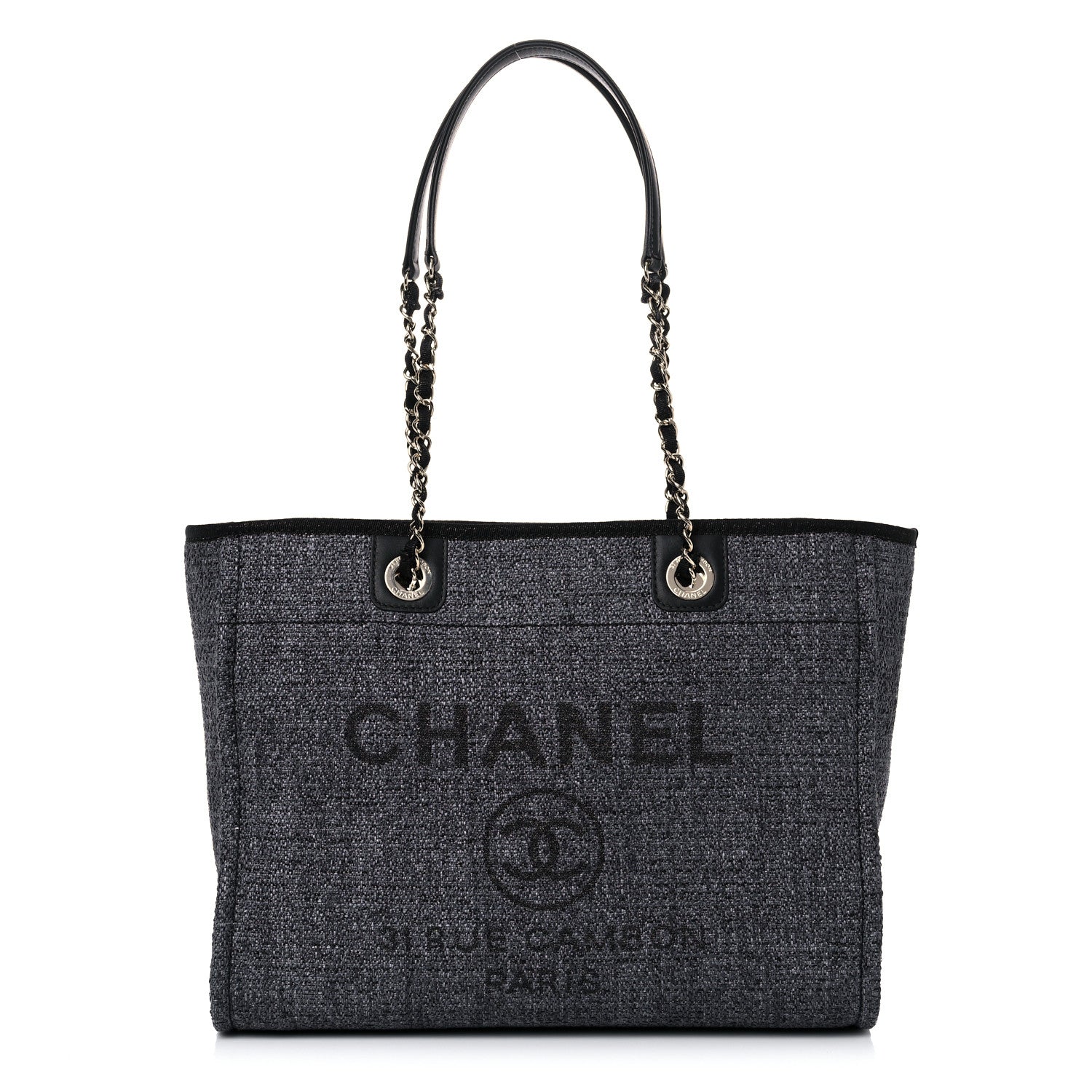 Chanel Lurex Boucle Small Deauville Tote Black 1 of 11