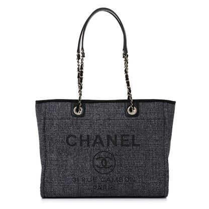 Chanel Lurex Boucle Small Deauville Tote Black 1 of 11