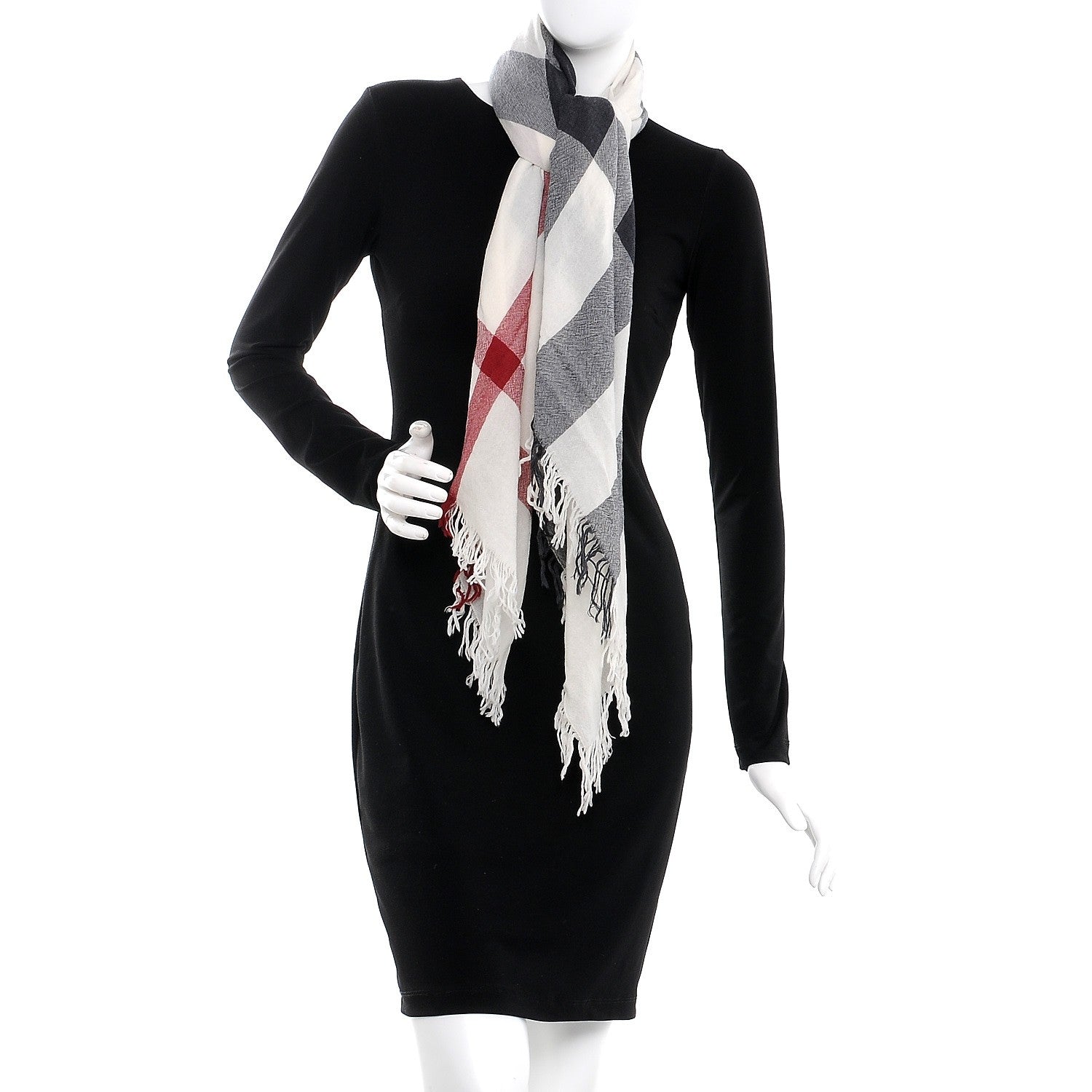 Burberry Merino Wool House Check Scarf Ivory 2 of 6