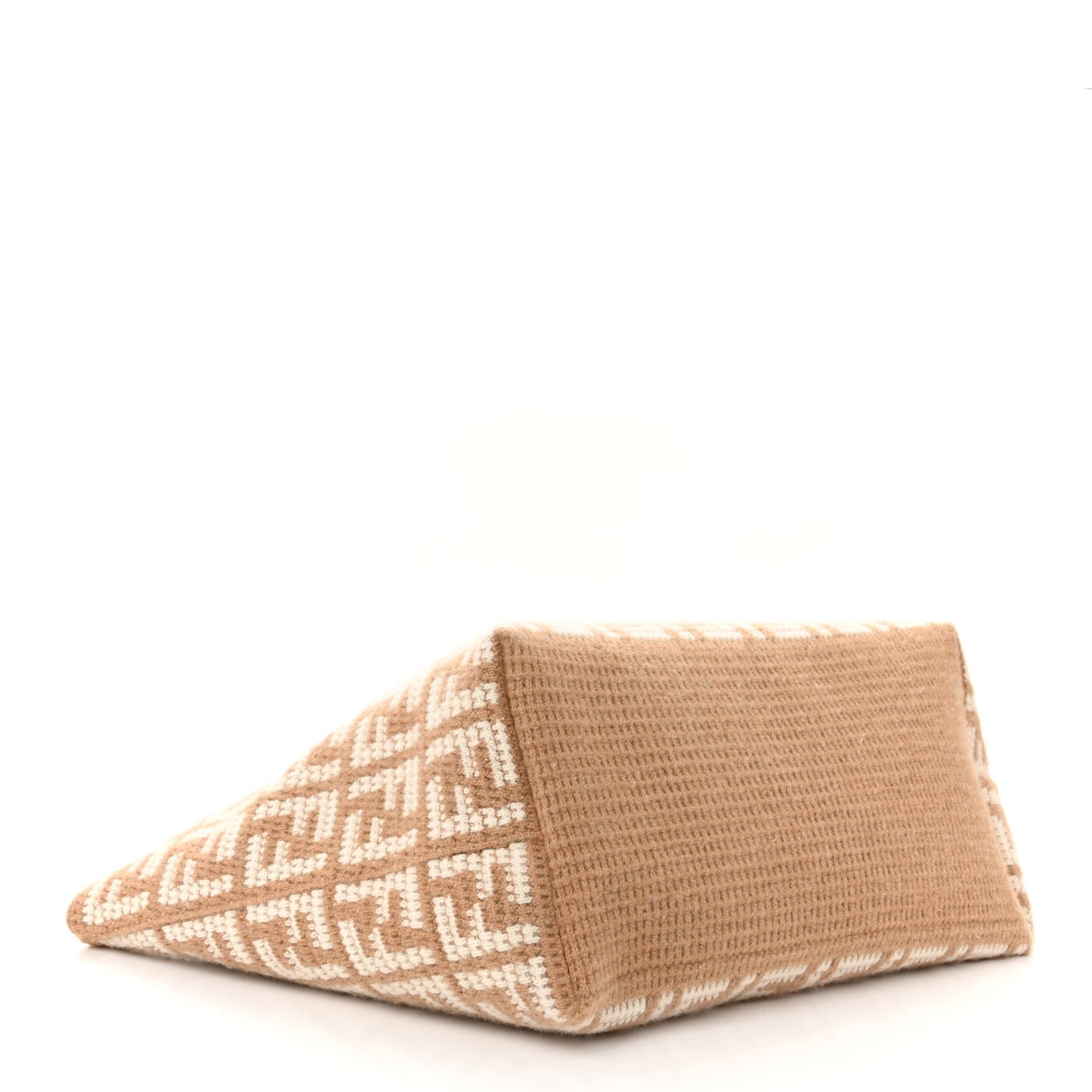 Cashmere Knit FF Large Shopper Tote Cammello