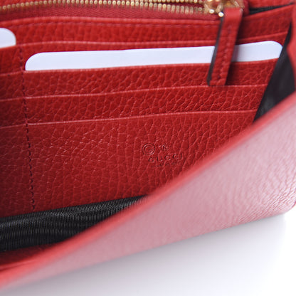 Gucci Dollar Calfskin Interlocking G Chain Wallet Red 5 of 7
