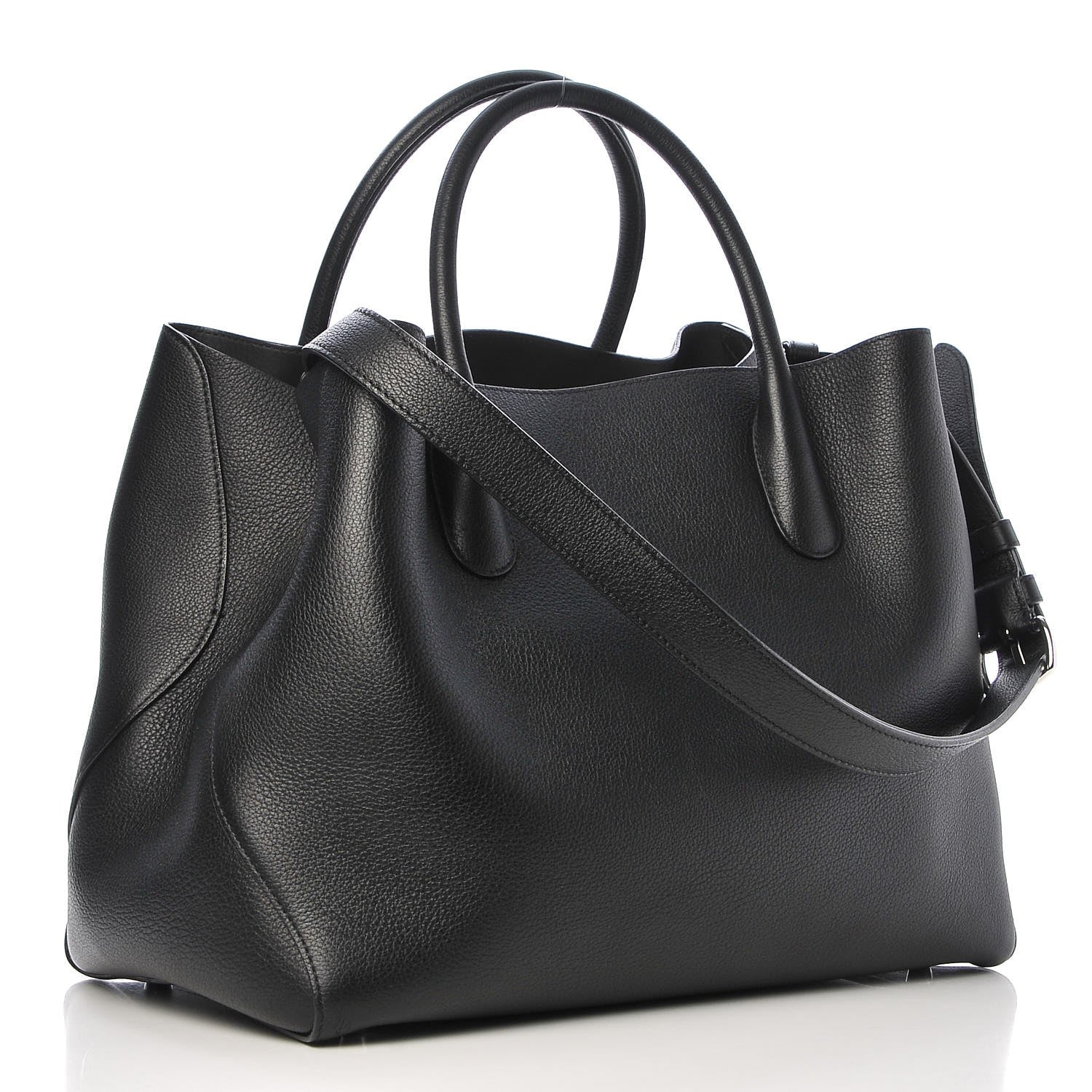 Christian Dior Supple Grained Calfskin Large Open Bar Tote Black 4 of 7