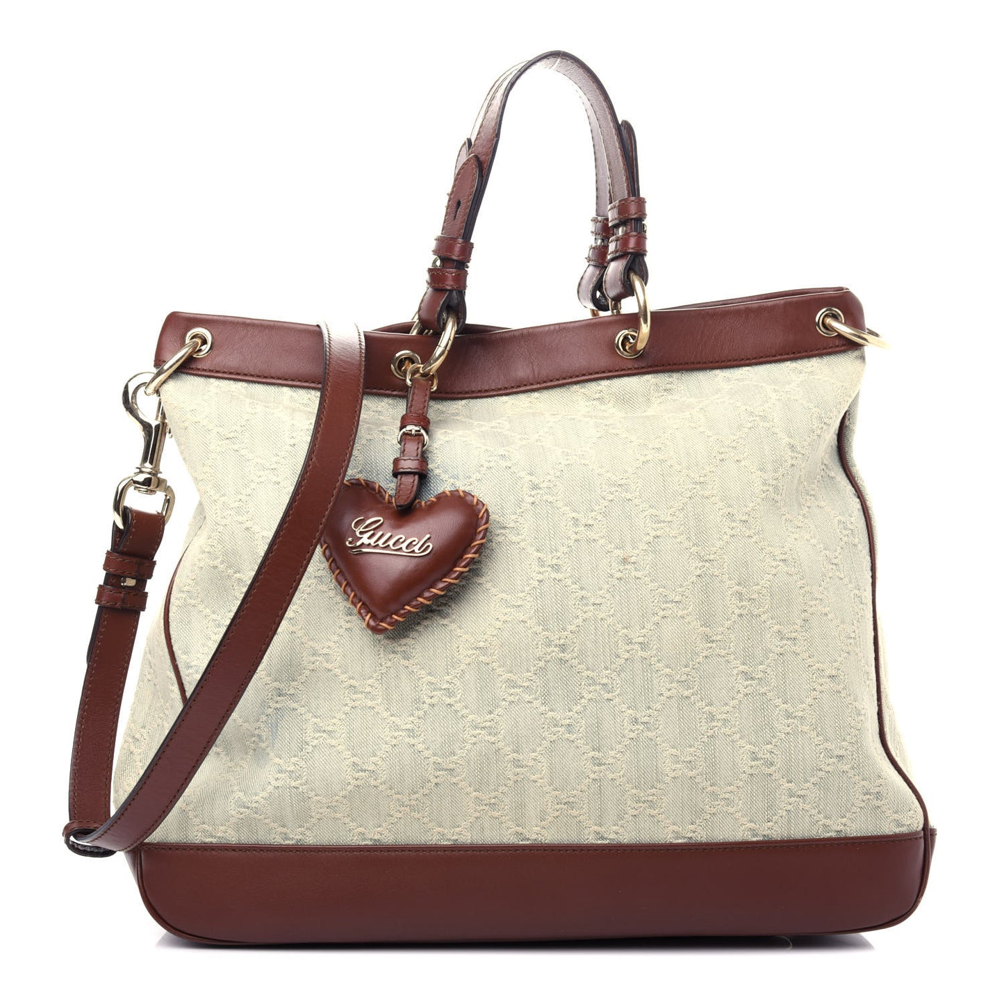 Denim Monogram Medium Valentine Top Handle Bag