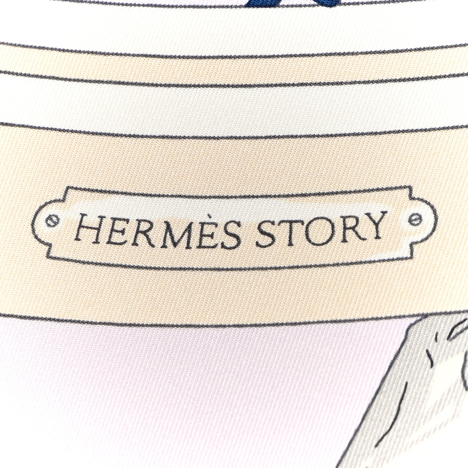 Hermes Silk Story Scarf 90 Rose Nacre Bleu Beige 2 of 4