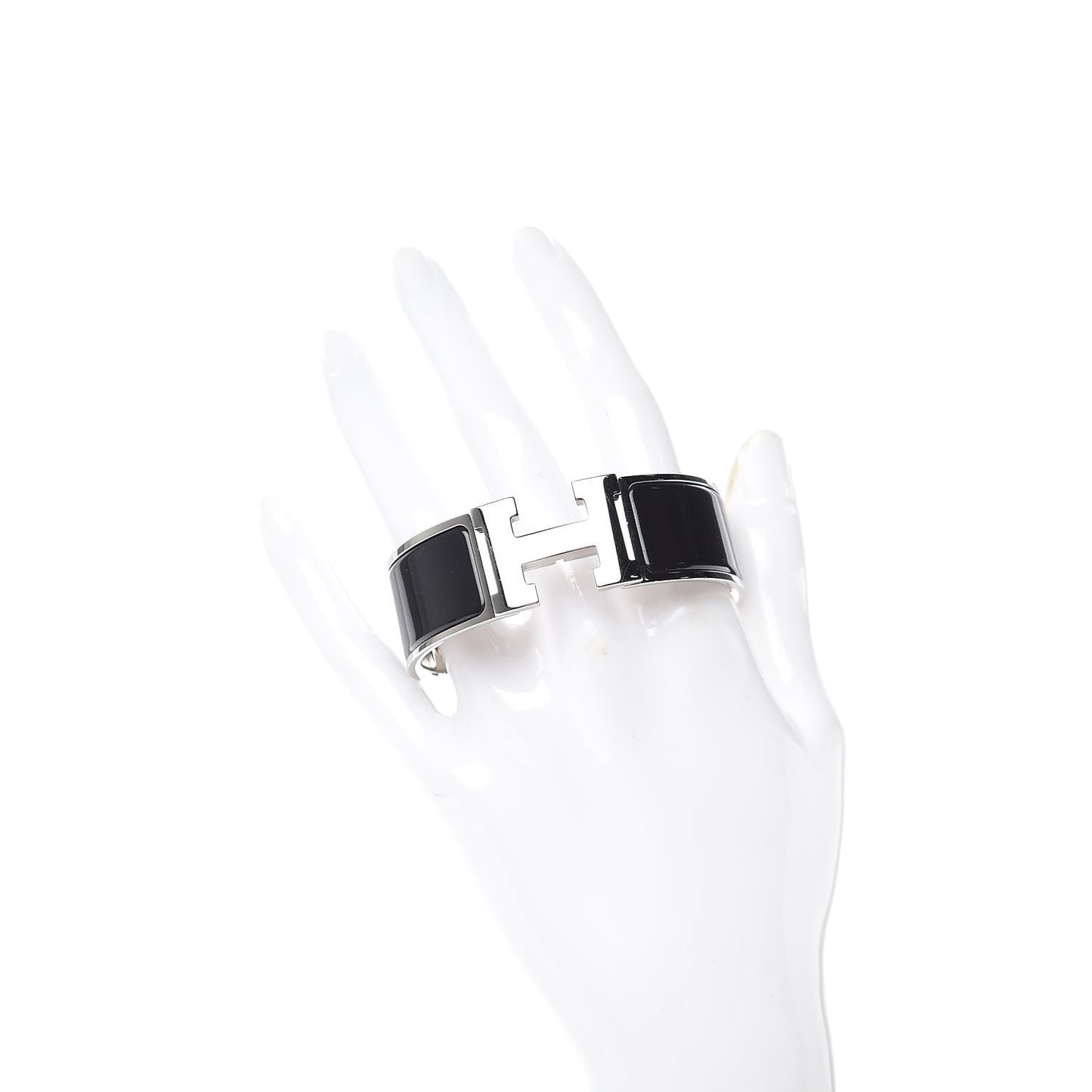 Enamel Wide Clic Clac H Bracelet PM Black