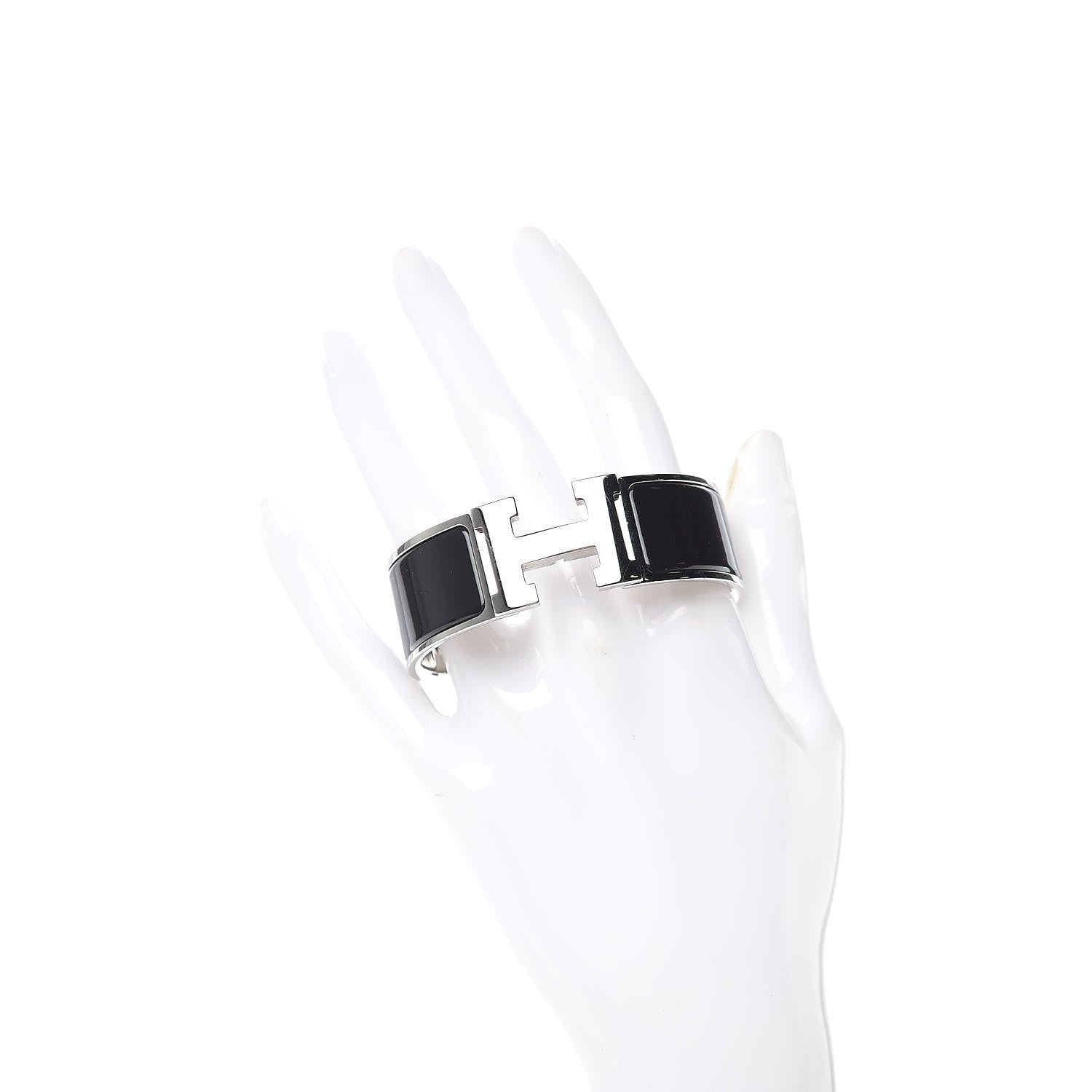 Hermes Enamel Wide Clic Clac H Bracelet PM Black 2 of 9