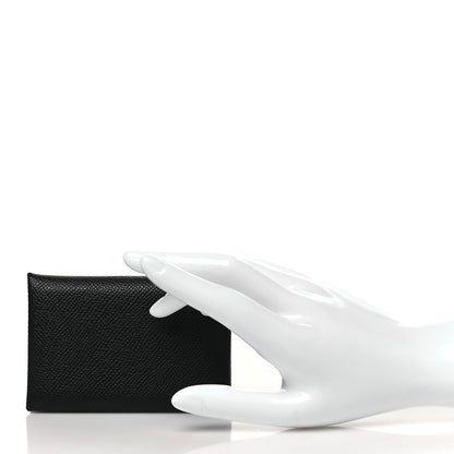 Hermes Epsom Calvi Card Case Black 2 of 9