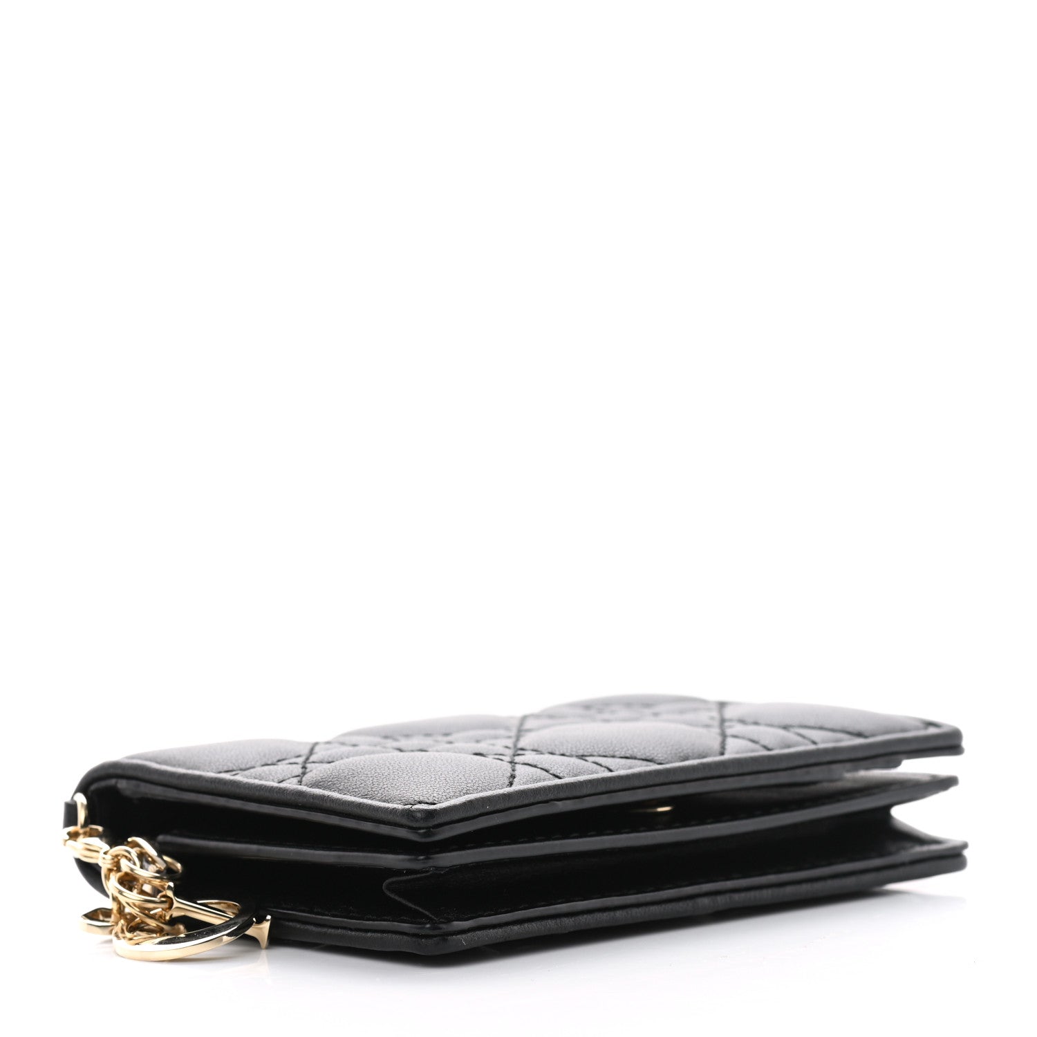 Christian Dior Lambskin Cannage Small Lady Dior Flap Card Holder Black 3 of 7