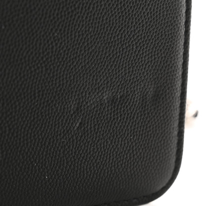 Chanel Caviar Camellia Embossed Wallet On Chain WOC Black 12 of 14