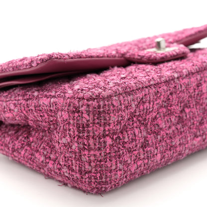Chanel Metallic Tweed Quilted Medium Double Flap Pink 9 of 13