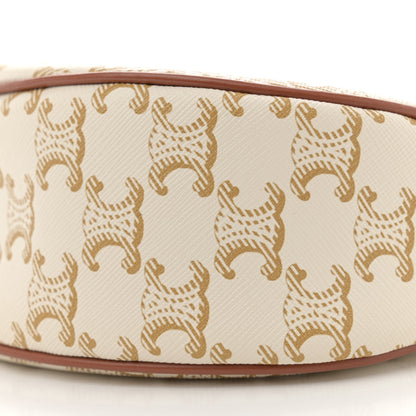 Celine Canvas Calfskin Ava Triomphe Shoulder Bag White 10 of 10