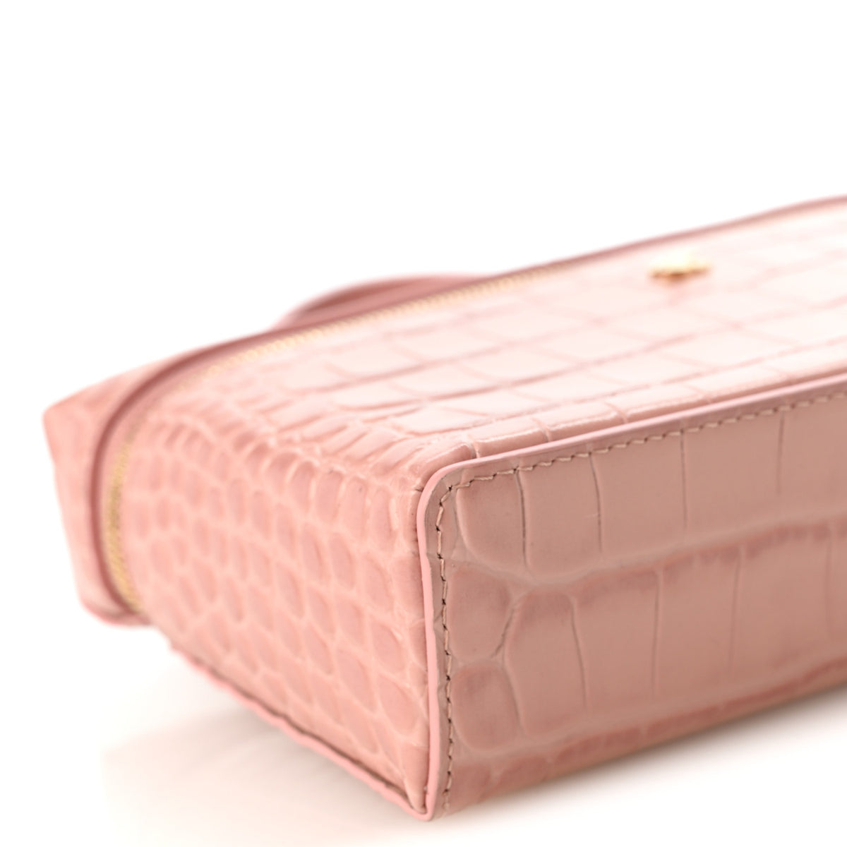 Chanel Calfskin Crocodile Embossed Crococo Exoticoco Vanity With Chain Light Pink 9 of 10