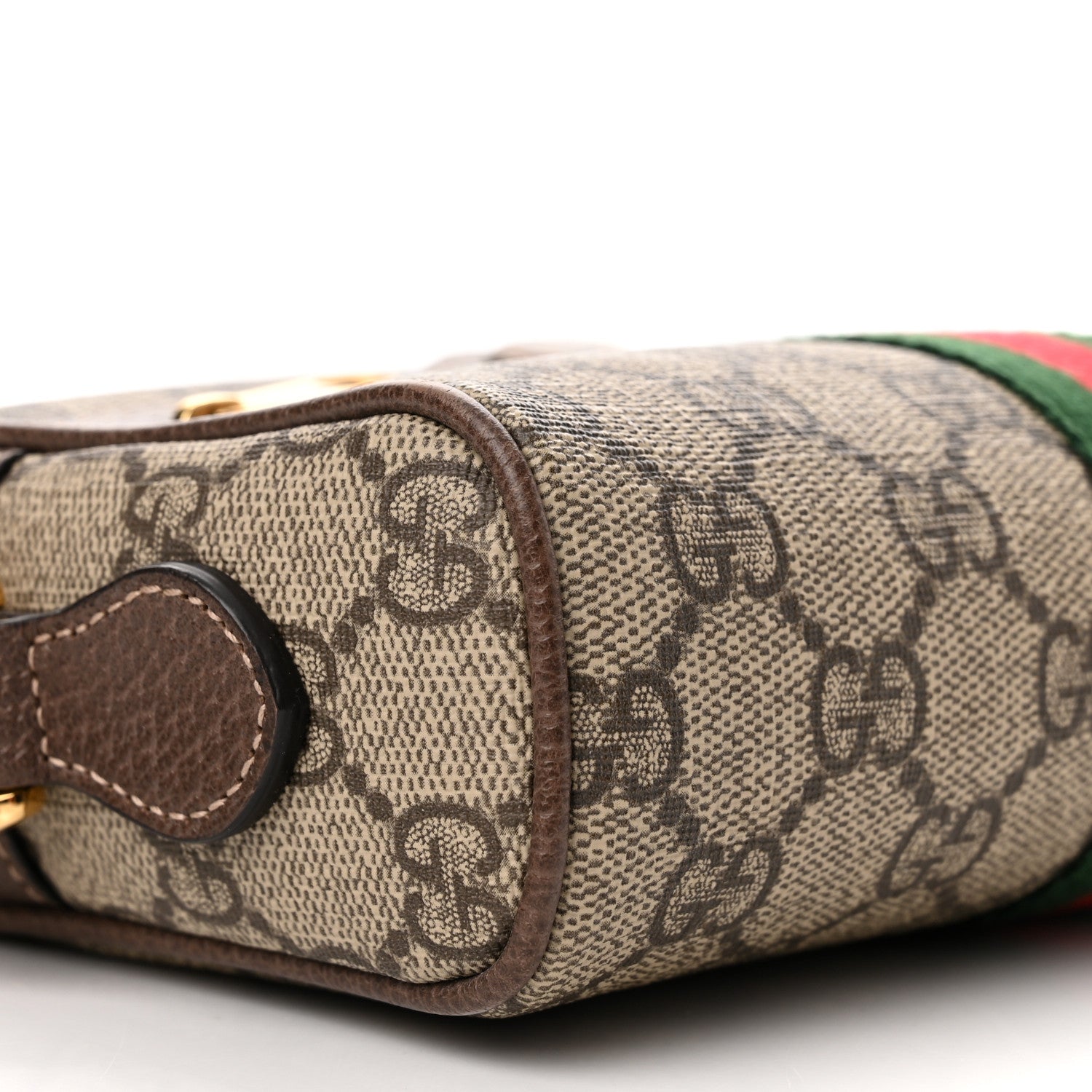 Gucci GG Supreme Monogram Web Mini Ophidia Shoulder Bag Brown 9 of 11