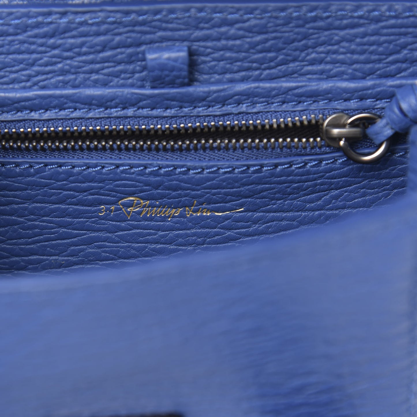 3.1 Textured Calfskin Mini Pashli Satchel Cerulean