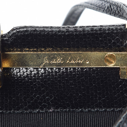 Judith Leiber Snakeskin Pleated Evening Bag Black 7 of 8