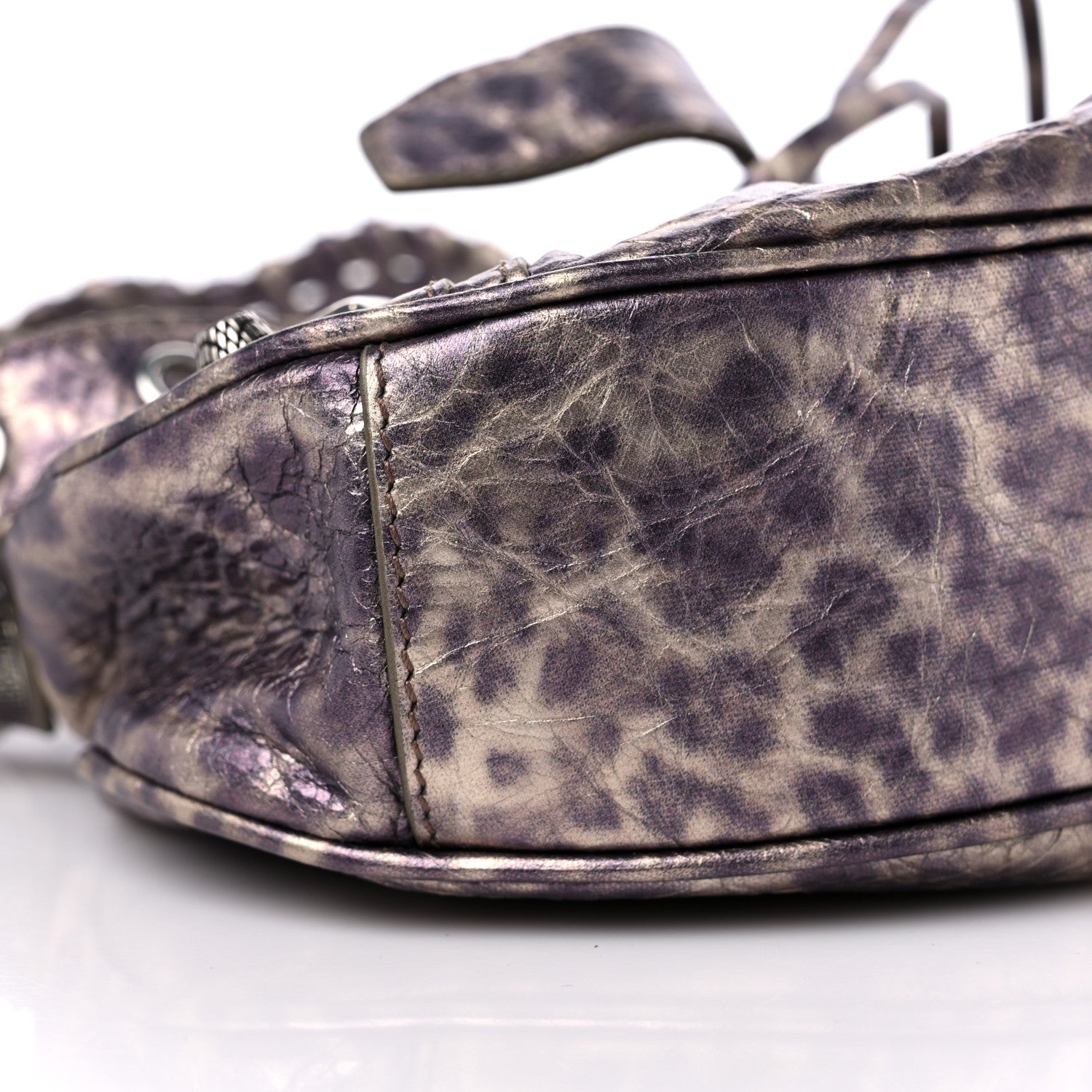 Balenciaga Metallic Agneau Arena Leopard Le Cagole Shoulder Bag XS Brown 8 of 9