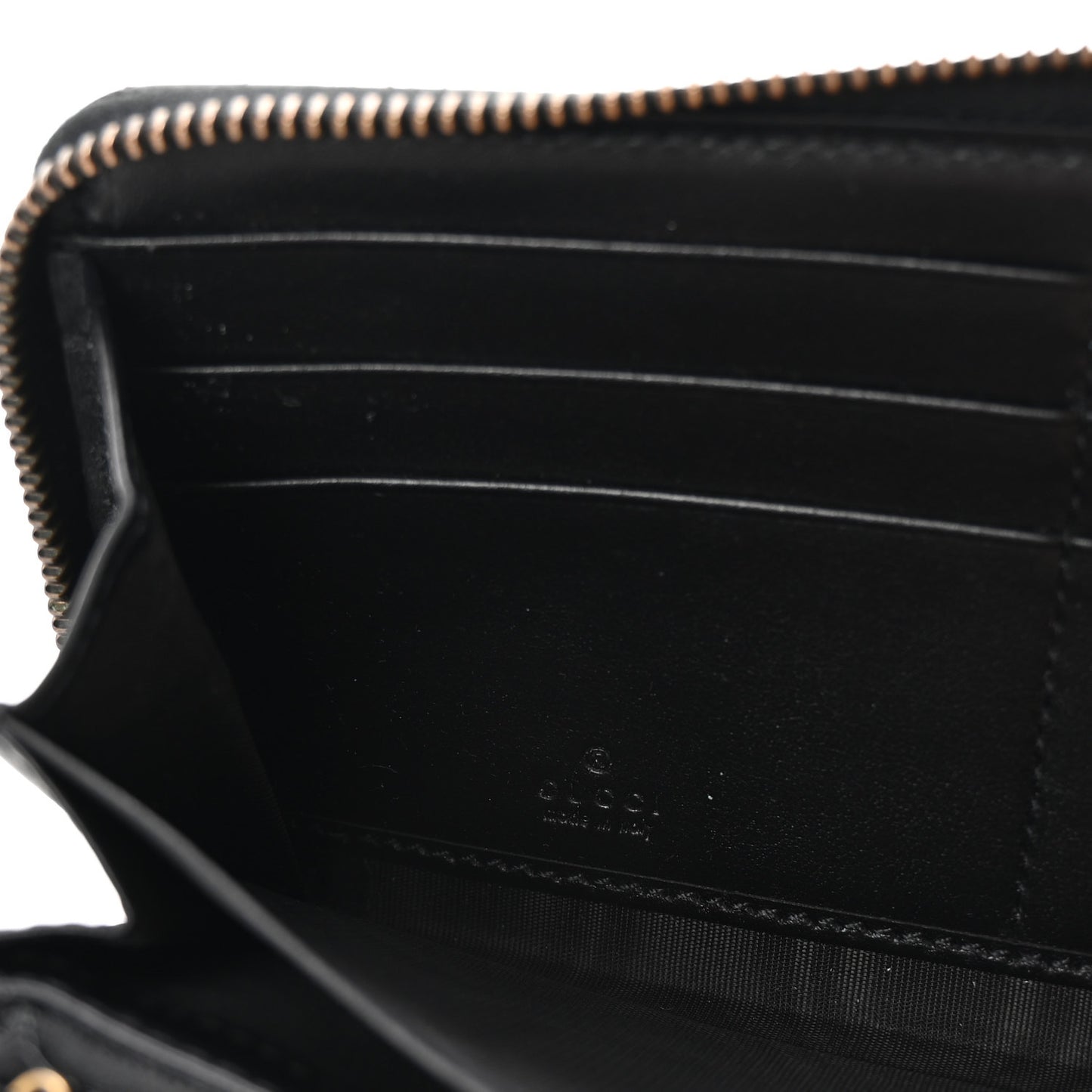 Calfskin Matelasse GG Marmont Zip Around Wallet Black