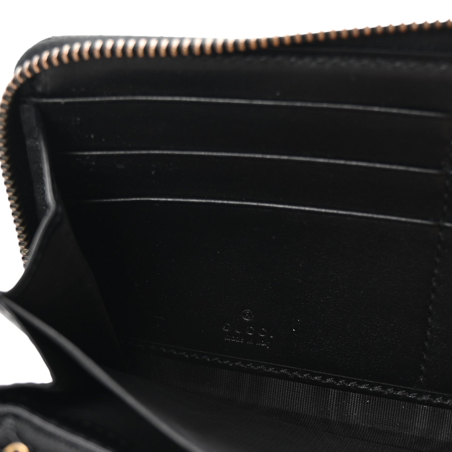 Gucci Calfskin Matelasse GG Marmont Zip Around Wallet Black 6 of 7
