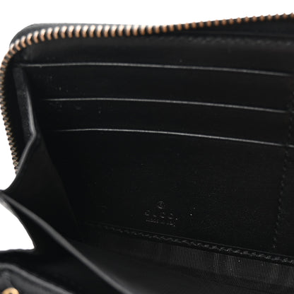 Gucci Calfskin Matelasse GG Marmont Zip Around Wallet Black 6 of 7