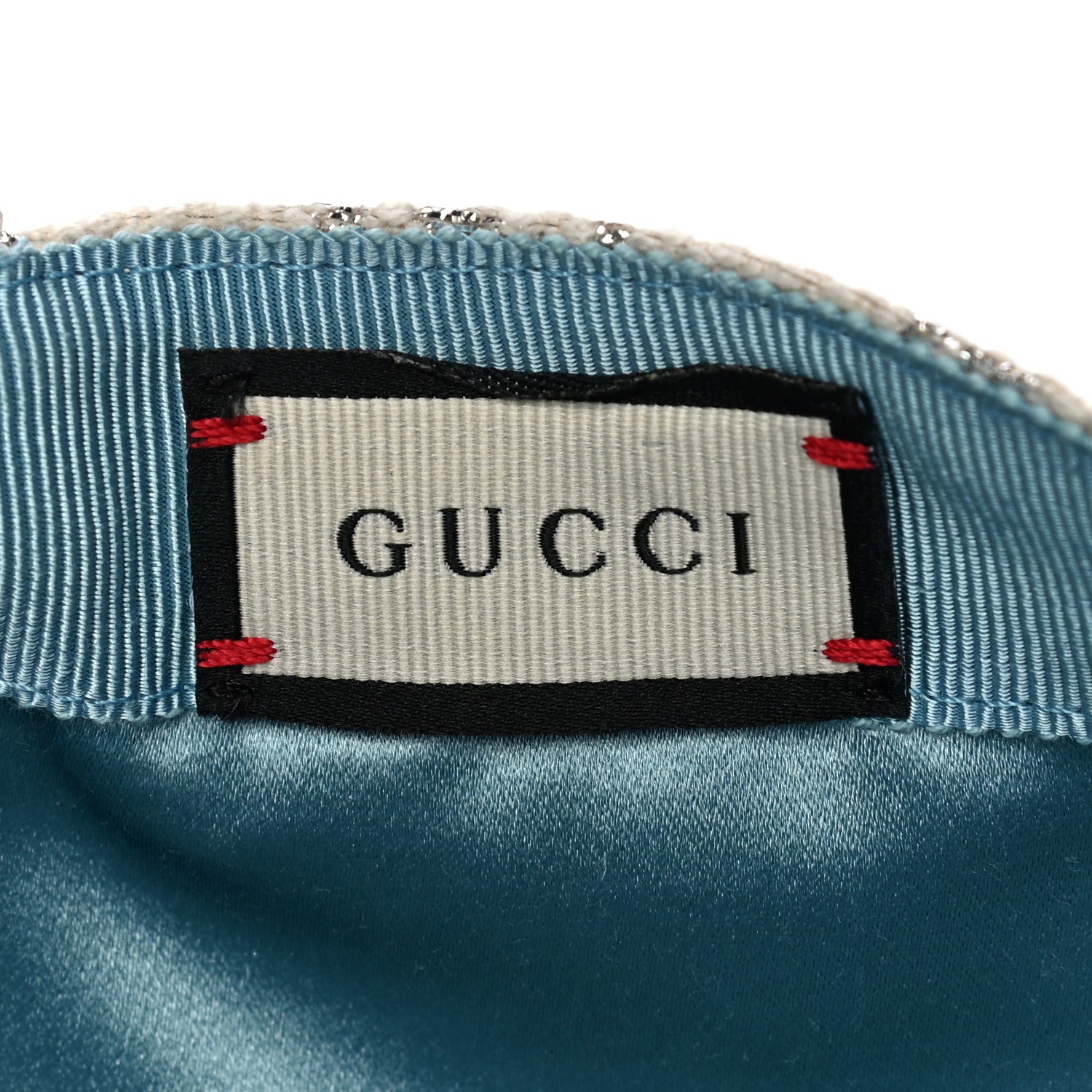 Gucci Canvas Lame GG Monogram Rush Baseball Hat M Gardenia Silver 5 of 8