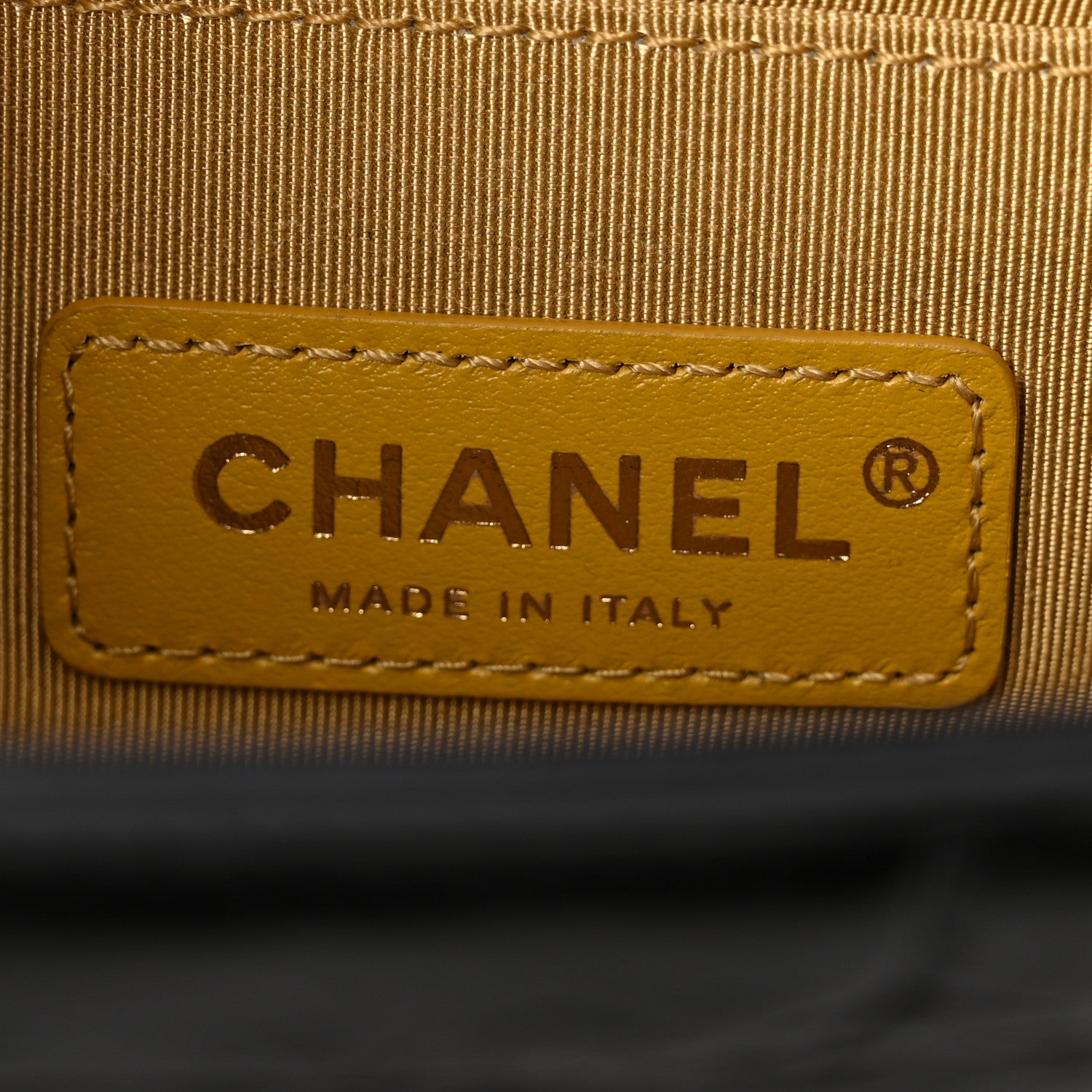 Chanel Calfskin Crocodile Embossed Graffiti Cocodile Small Boy Flap Black Gold 6 of 11