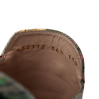 Gucci GG Supreme Monogram Flora Womens Princetown Slippers 36.5 Beige Ebony Multicolor Rosso 7 of 9
