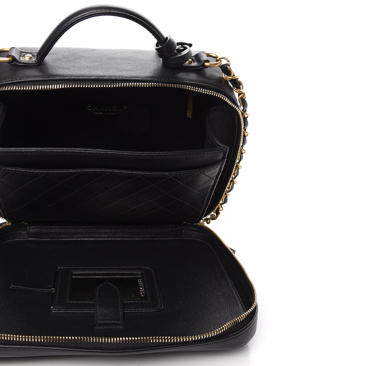 Chanel Caviar Quilted Large CC Filigree Vanity Case Black 5 of 10