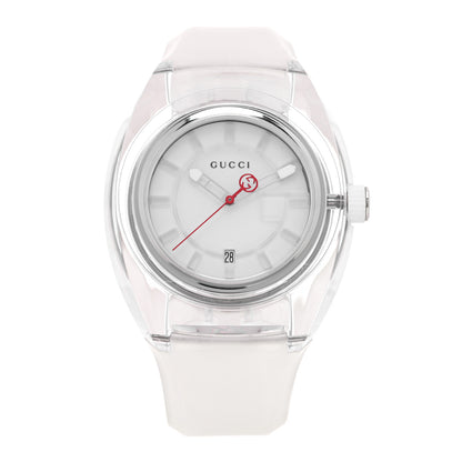 Gucci Stainless Steel Rubber 46mm Sync Web Quartz Watch White 1 of 4