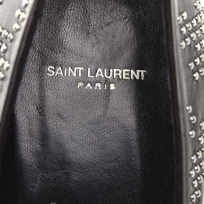Saint Laurent Nappa Embroidered Baby Cat Smoking Slipper Flat Loafers 35 Black 7 of 9