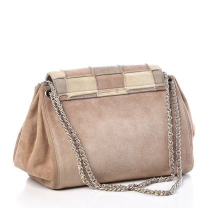 Chanel Suede Patchwork Accordion Mademoiselle Flap Beige 2 of 13